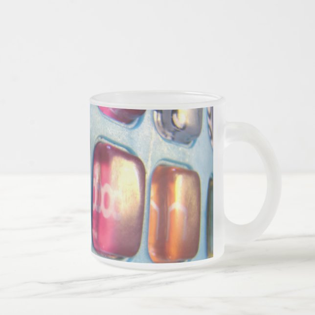 Calculator Frosted Glass Coffee Mug (Right)