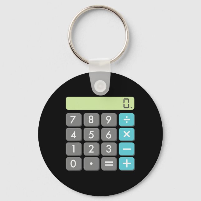 Calculator Halloween Costume  Math Geek Cool Scary Key Ring (Front)