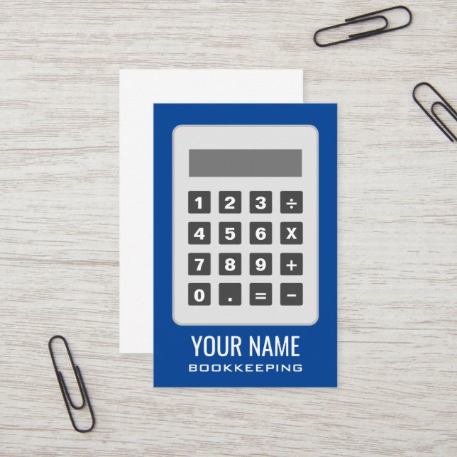 Calculator logo bookkeeper business card template (Front/Back In Situ)