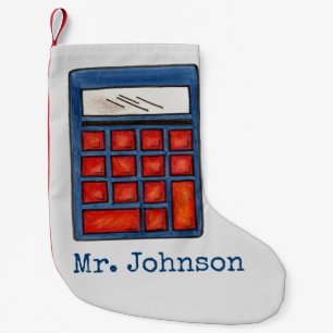 Calculator Math Class Teacher Education School Small Christmas Stocking