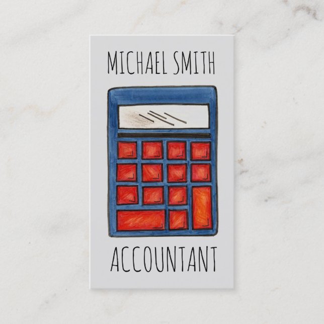 Calculator Math Teacher Accountant Mathematics Business Card (Front)