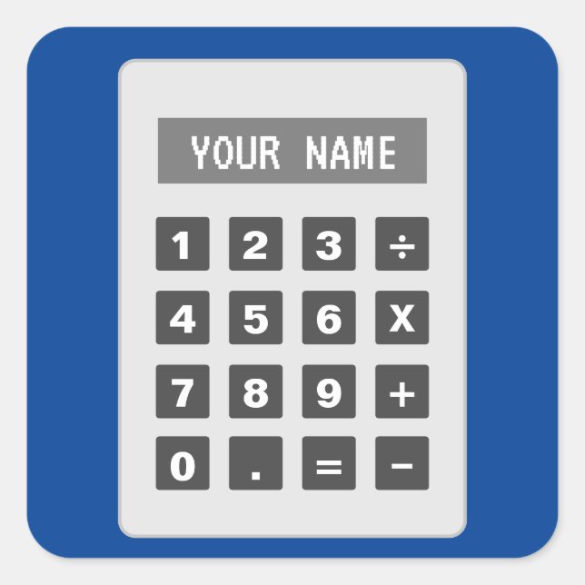 Calculator stickers with custom text (Front)