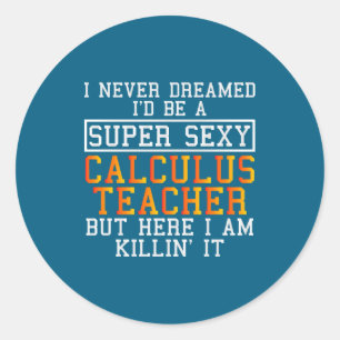 Calculus Teacher Funny Math Professor  Classic Round Sticker