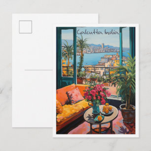 Calcutta India Travel Aesthetic Postcard