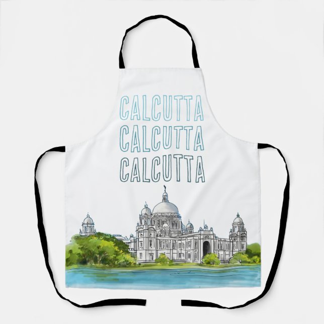 Calcutta "Victoria Memorial" Kolkata Bengali Apron (Front)