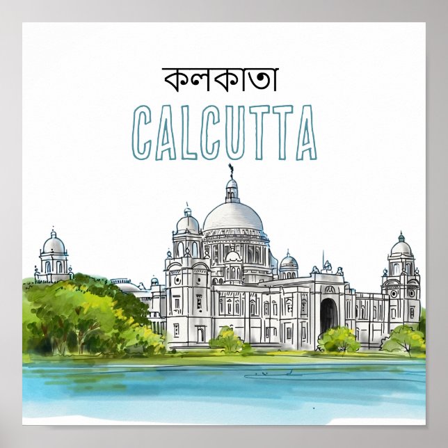 Calcutta "Victoria Memorial" Kolkata Bengali Poster (Front)