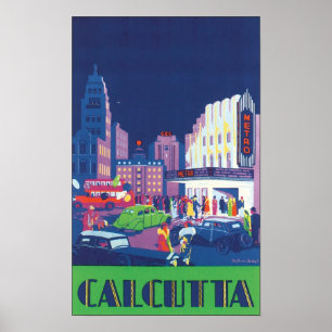 Calcutta Vintage Travel Poster