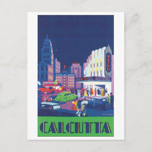 Calcutta Vintage Travel Poster Postcard