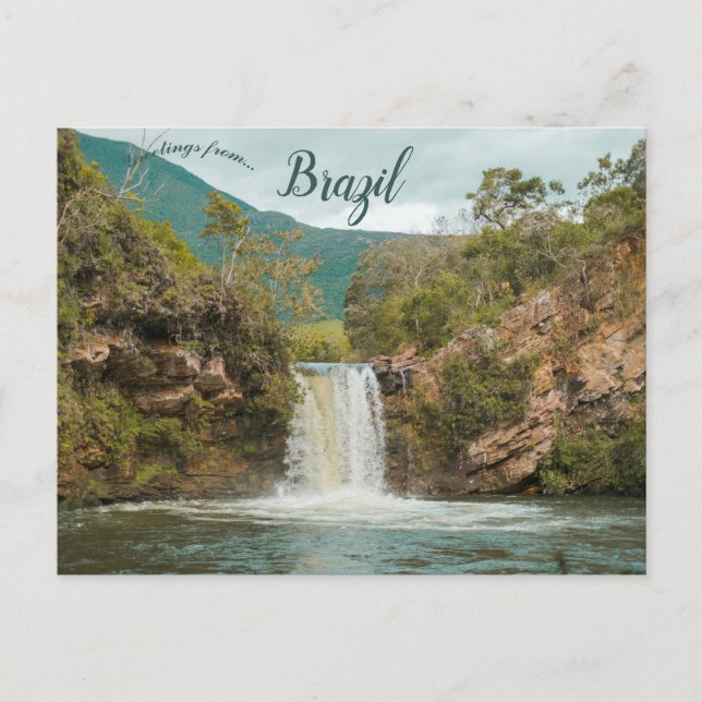 Caldeirão Waterfall in Brazil Postcard (Front)