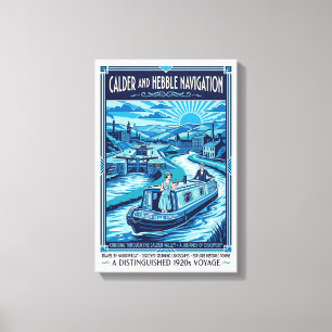 Calder and Hebble Navigation Travel Poster Canvas Print
