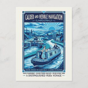 Calder and Hebble Navigation Travel Poster Postcard