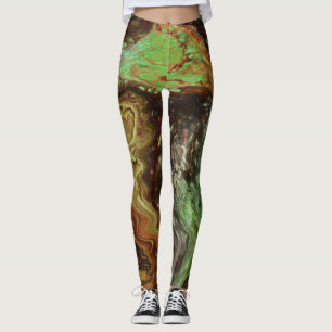 Caldonia 3 Wild Green Abstract Leggings