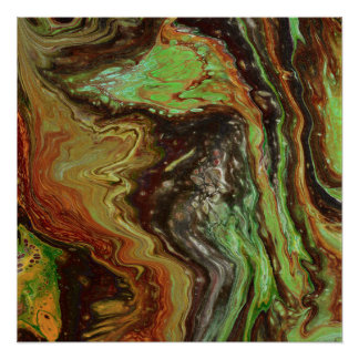 Caldonia 3 Wild Green Abstract Poster Print