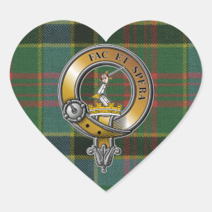 Caldwell Tartan & Badge Heart Sticker