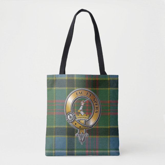Caldwell Tartan & Badge Tote Bag (Front)