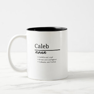 Caleb, Boy Personalised Name Definition Two-Tone Coffee Mug