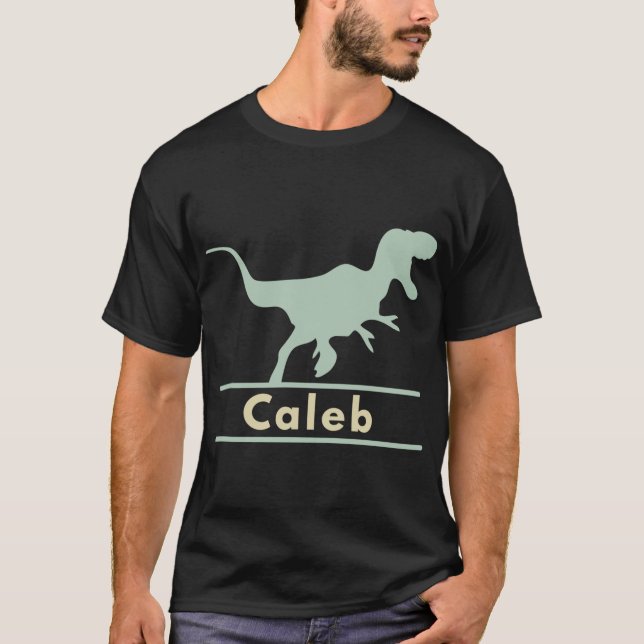 Caleb Dinosaur T Rex Name T-Shirt (Front)