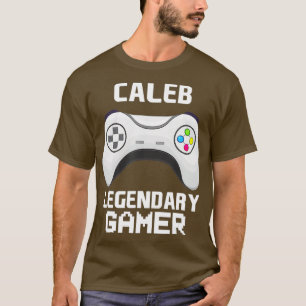 Caleb Legendary Gamer Personalised Video Gaming T-Shirt