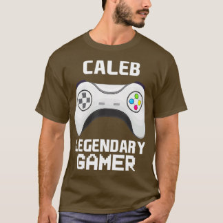 Caleb Legendary Gamer Personalised Video Gaming T-Shirt