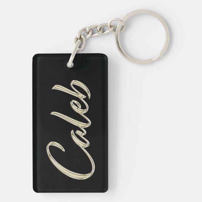 Caleb Name whitegold key trailer Ring (Back)
