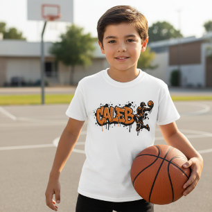 Caleb Personalised Basketball Graffiti T-Shirt