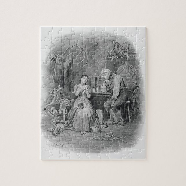 Caleb Plummer and his blind daughter, from 'Charle Jigsaw Puzzle (Vertical)