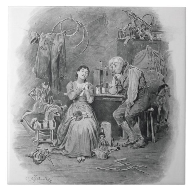 Caleb Plummer and his blind daughter, from 'Charle Tile (Front)
