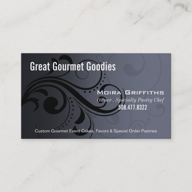 Caleché Swirl Stylish Business Card template (Front)