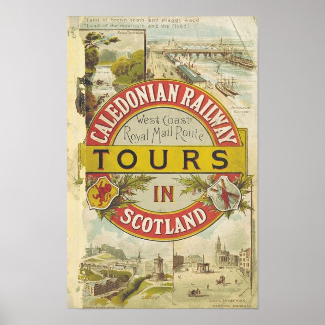 Caledonian Railway. Tours in Scotland. Poster (Front)
