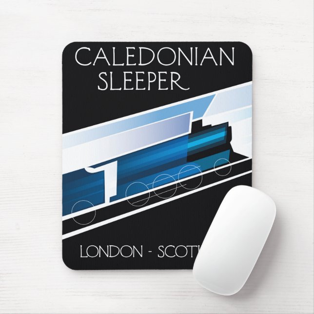 Caledonian Sleeper London Scotland travel poster Mouse Mat (With Mouse)