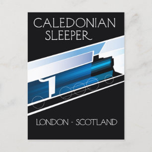 Caledonian Sleeper London Scotland travel poster Postcard