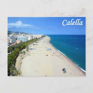 Calella beach postcard