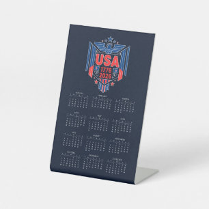 Calendar 1776-2026 USA  Pedestal Sign
