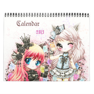 Calendar 2013 - Beautiful anime chibi illustration