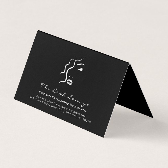 Calendar 2018 Beauty Studio Makeup Lashes Logo Business Card (Back)