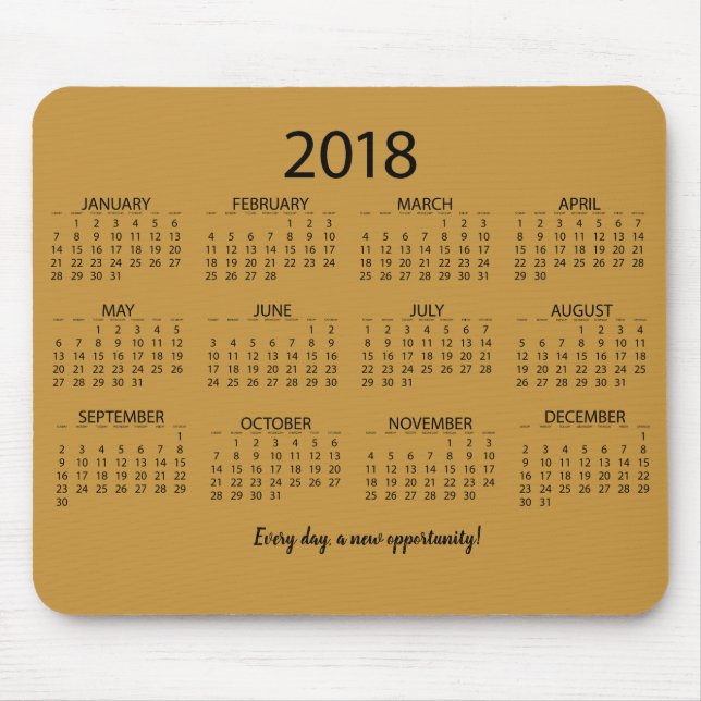 Calendar 2018 mouse mat (Front)