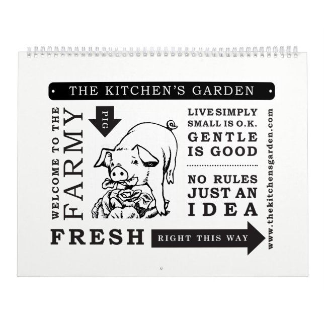 Calendar. 2018. The Kitchens Garden Farm Calendar (Cover)