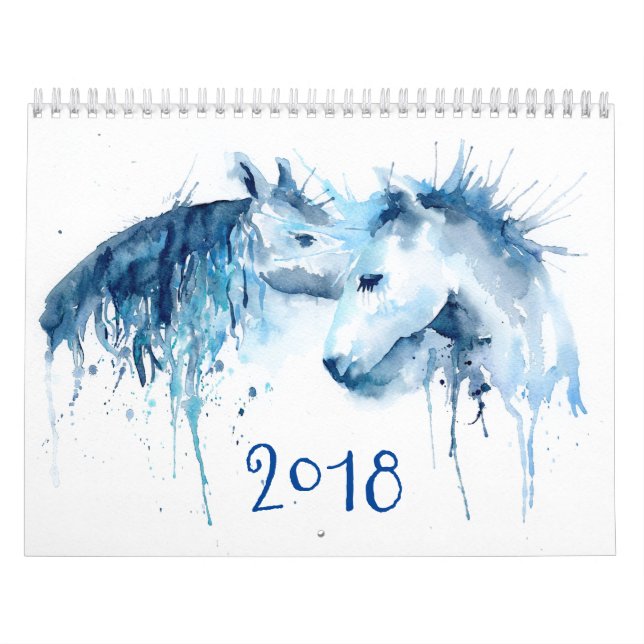 Calendar 2018 Watercolor Horse (Cover)