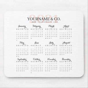 Calendar 2021 Business Name Blush Mouse Mat