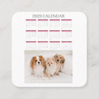 calendar 2023 cute dogs loyalty card