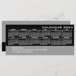 Calendar 2024 Business Rack Card Black