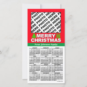 Calendar 2024 Christmas Add 4 Photos Card