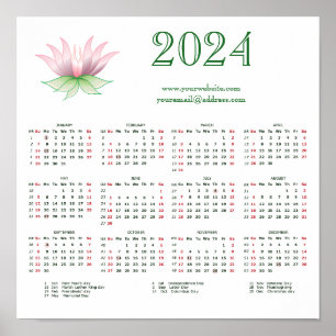 Calendar 2024 for business poster