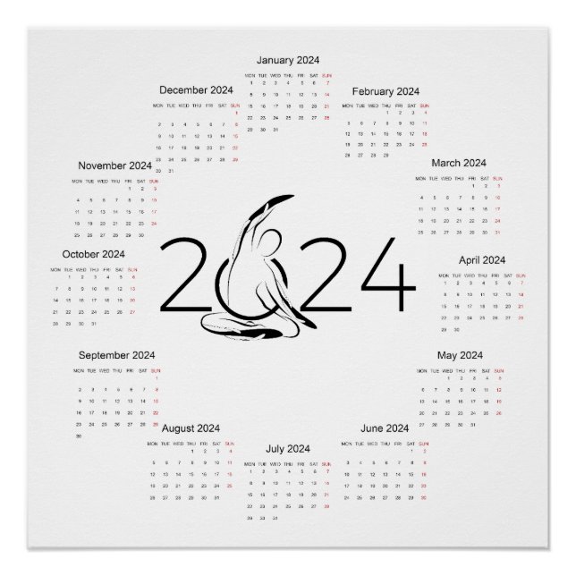 Calendar 2024 for Pilates instructor Poster (Front)