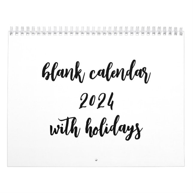 Calendar 2024 With Holidays (Cover)