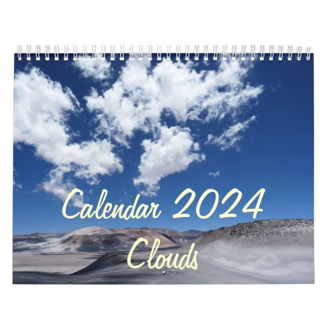 Calendar 2024 With Holidays - Clouds (Cover)