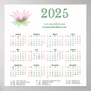 Calendar 2025 for business poster