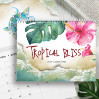 Calendar 2025 Tropical Watercolor Art Calendars