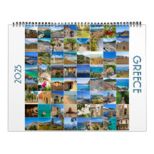 Calendar 2025 year with photo of Greece  Calendar