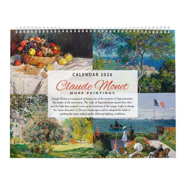 Calendar 2026 - Claude Monet 2 - Impressionism (Cover)